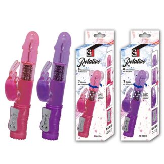 Vibrador  Rabbit Rotativo com Estimulador Coelho 36  Vibrações