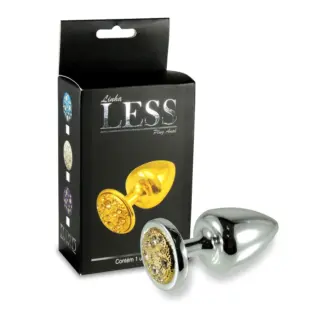 PLUG COM PEDRAS EM STRASS VARIADOS LESS M (HA144) - CROMADO